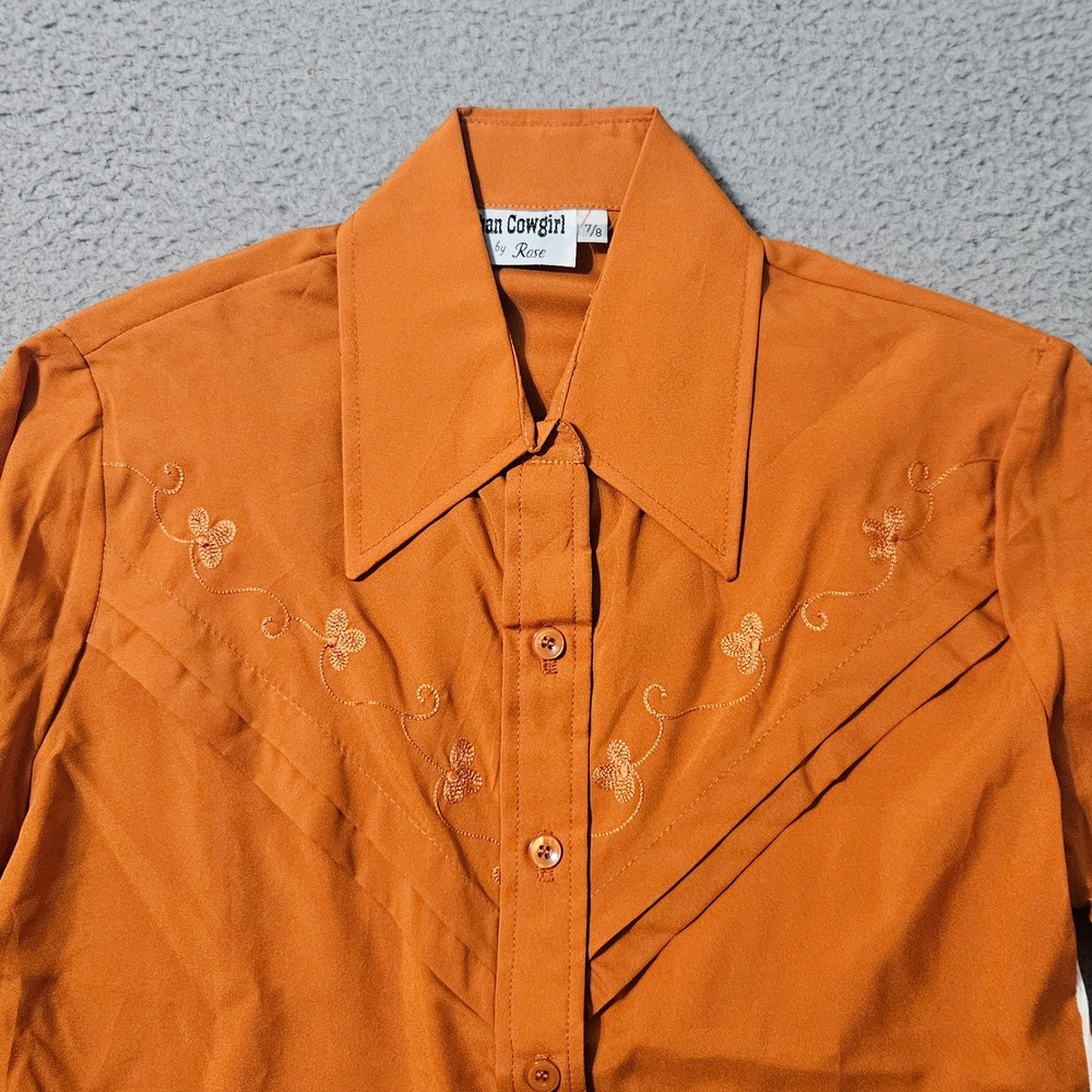 NEW Womens Western Shirt Vintage 60s 70s Urban Cowgirl Disco Deadstock 7 / 8 NWT
